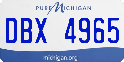 MI license plate DBX4965