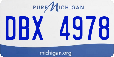 MI license plate DBX4978
