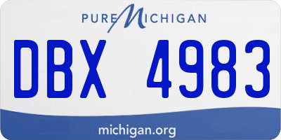 MI license plate DBX4983