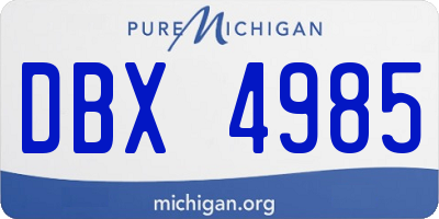 MI license plate DBX4985