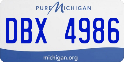 MI license plate DBX4986