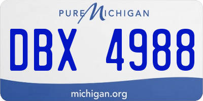 MI license plate DBX4988