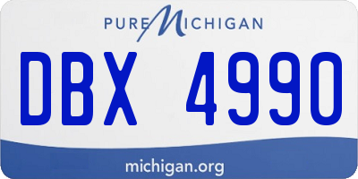 MI license plate DBX4990