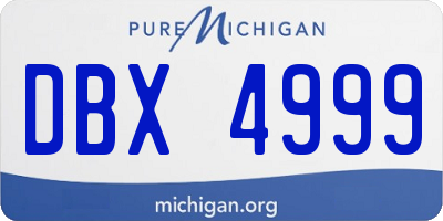 MI license plate DBX4999