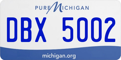 MI license plate DBX5002