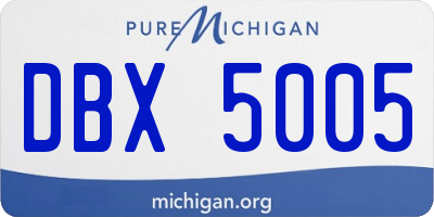 MI license plate DBX5005