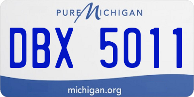 MI license plate DBX5011