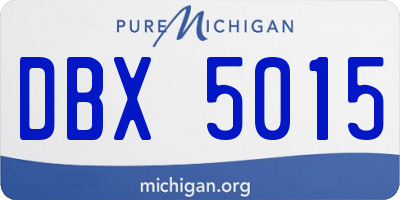 MI license plate DBX5015