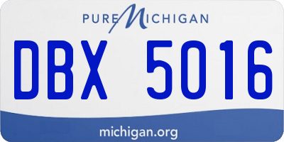MI license plate DBX5016