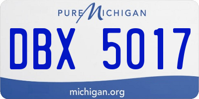 MI license plate DBX5017