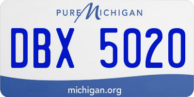 MI license plate DBX5020