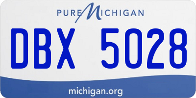 MI license plate DBX5028