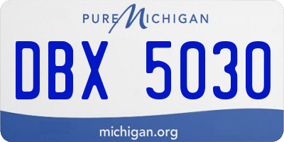 MI license plate DBX5030
