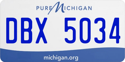 MI license plate DBX5034