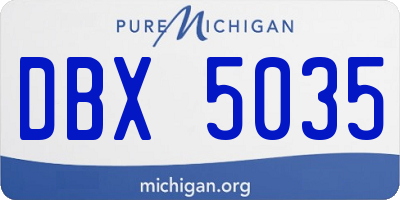 MI license plate DBX5035