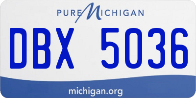 MI license plate DBX5036