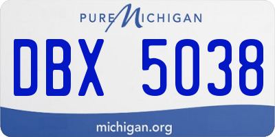 MI license plate DBX5038