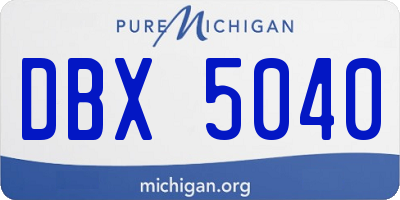 MI license plate DBX5040