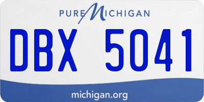 MI license plate DBX5041
