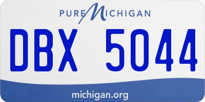 MI license plate DBX5044