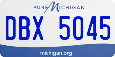 MI license plate DBX5045
