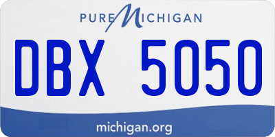 MI license plate DBX5050