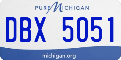 MI license plate DBX5051