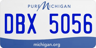 MI license plate DBX5056