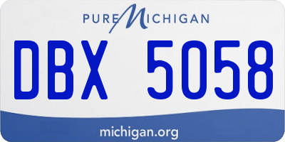 MI license plate DBX5058