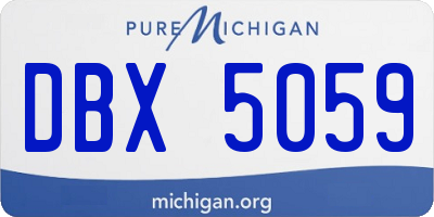 MI license plate DBX5059