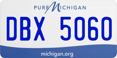 MI license plate DBX5060