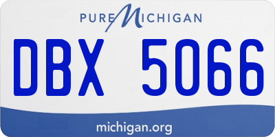MI license plate DBX5066