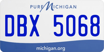 MI license plate DBX5068