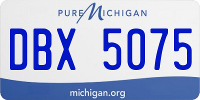MI license plate DBX5075