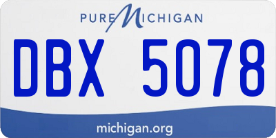 MI license plate DBX5078