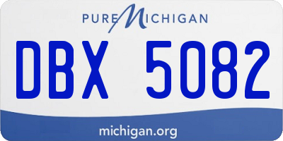MI license plate DBX5082