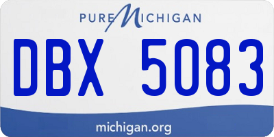 MI license plate DBX5083