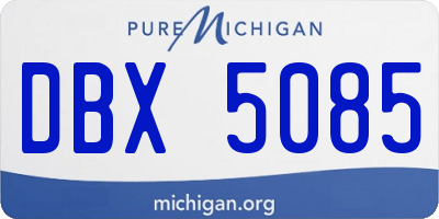 MI license plate DBX5085