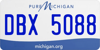 MI license plate DBX5088
