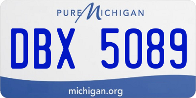 MI license plate DBX5089