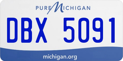 MI license plate DBX5091