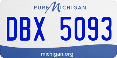 MI license plate DBX5093