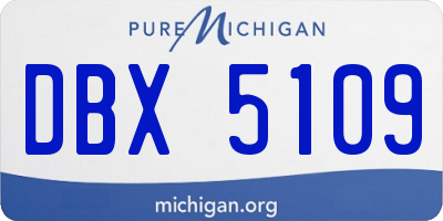 MI license plate DBX5109