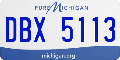 MI license plate DBX5113