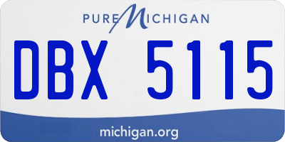 MI license plate DBX5115