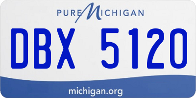 MI license plate DBX5120