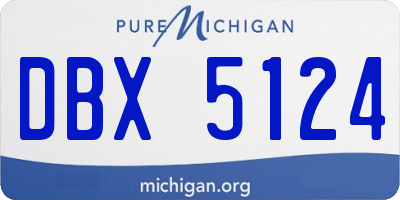 MI license plate DBX5124