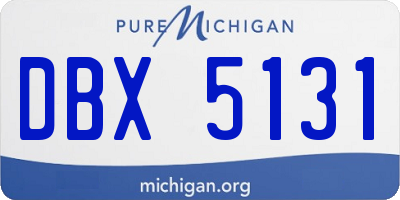 MI license plate DBX5131