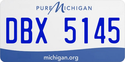 MI license plate DBX5145