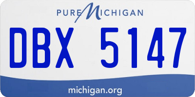 MI license plate DBX5147